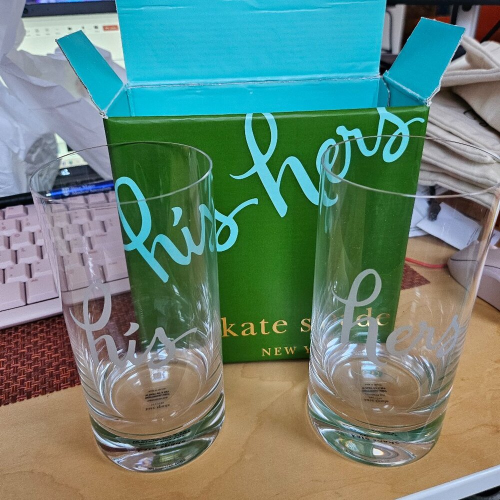 Kate Spade His and Her Hi Ball Glasses